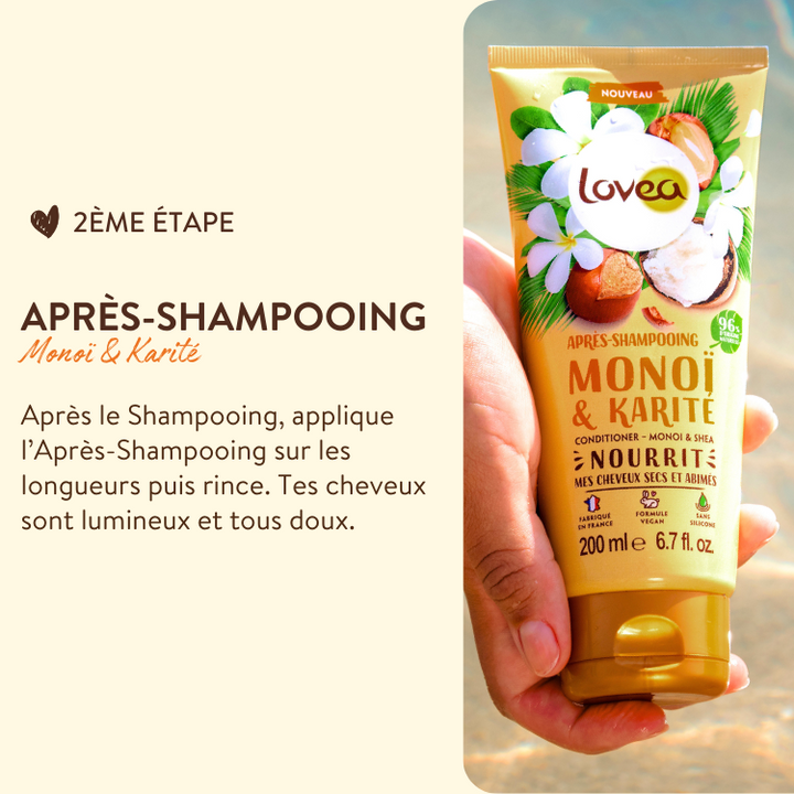 8000031 lovea kit de soin cheveux routine ensoleillee monoi karite apres shampooing monoi karite produit 2