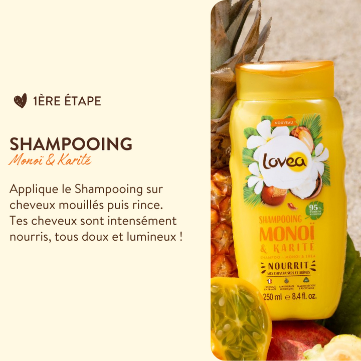 8000031 lovea kit de soin cheveux routine ensoleillee monoi karite shampooing monoi karite produit 1