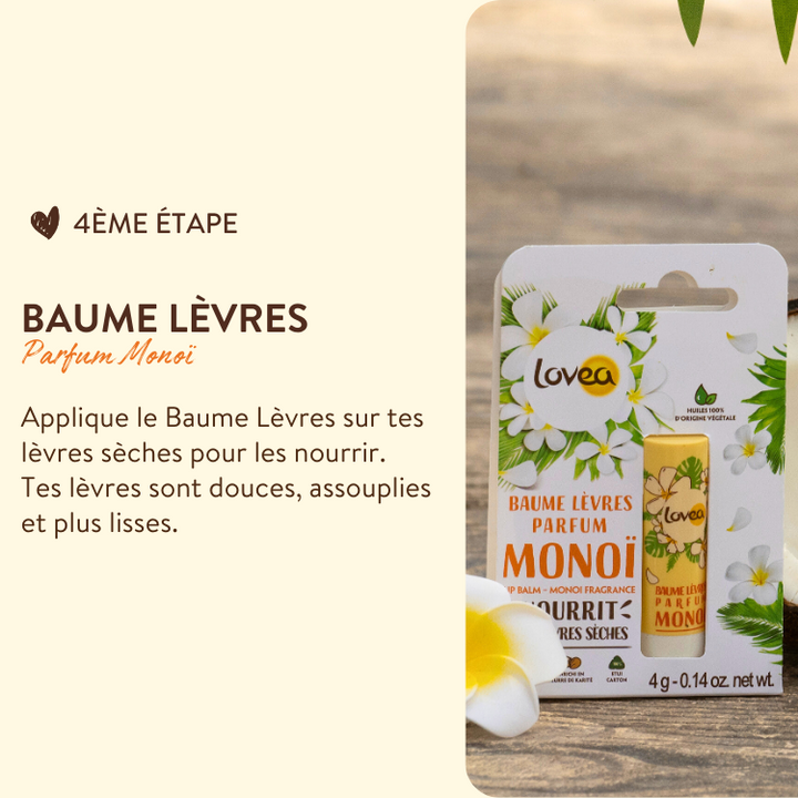 8000034 lovea kit de soin corps routine douceur monoi baume levres parfum monoi produit 4