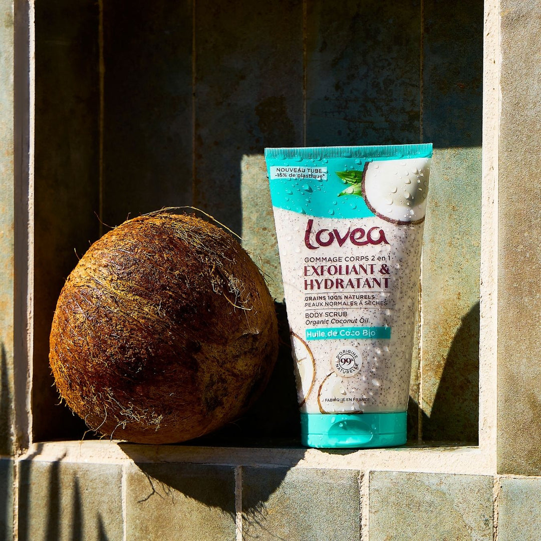 Gommage Corps 2 en 1 - Huile de Coco - Peaux normales à sèches