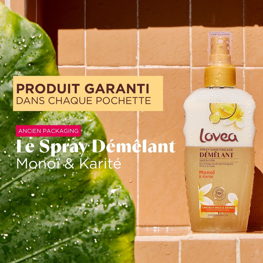 spray demelant posé au soleil