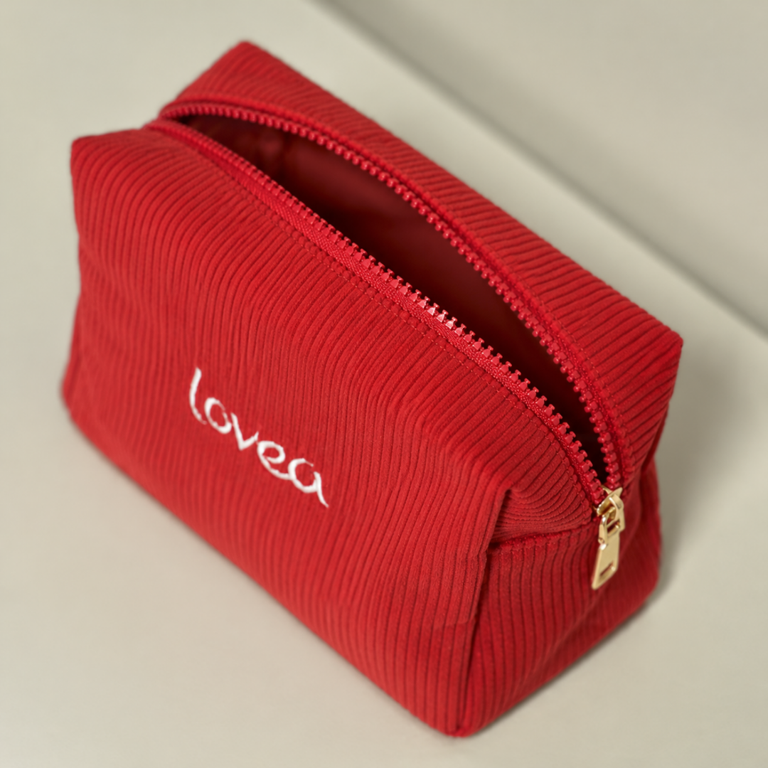 Trousse en velours côtelé
