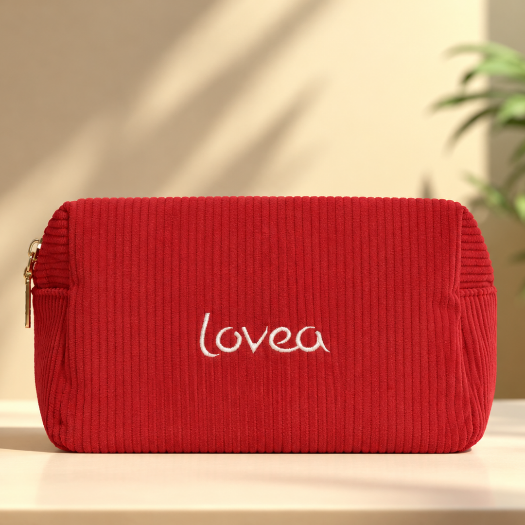 Trousse en velours côtelé